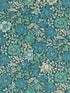 Mallow fabric in teal color - pattern number W0173/02.CAC.0 - by Clarke and Clarke in the William Morris Wallcovering collection