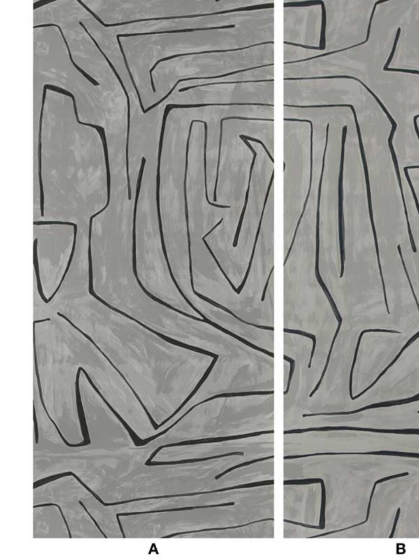Graffito fabric in graphite color - pattern number GWP-3501.118.0 - by Lee Jofa Modern in the Kelly Wearstler Volume I collection