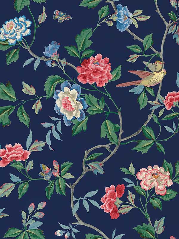 Ship House wallpaper in royal blue color - pattern number CL31612 - by Carl Robinson in the Carl Robinson 19 The Wall collection