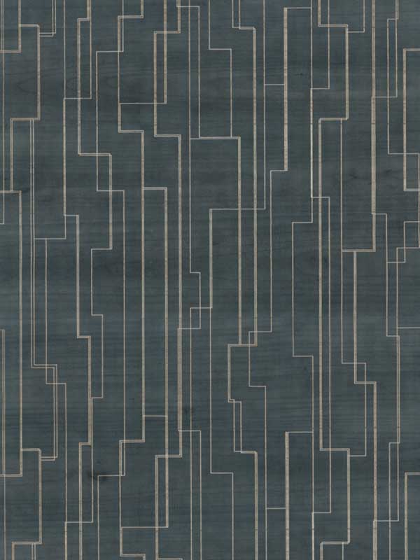Inlay Line wallpaper in peacock color - pattern number GV0258 - by Ronald Redding in the Grasscloth and Natural Resource collection