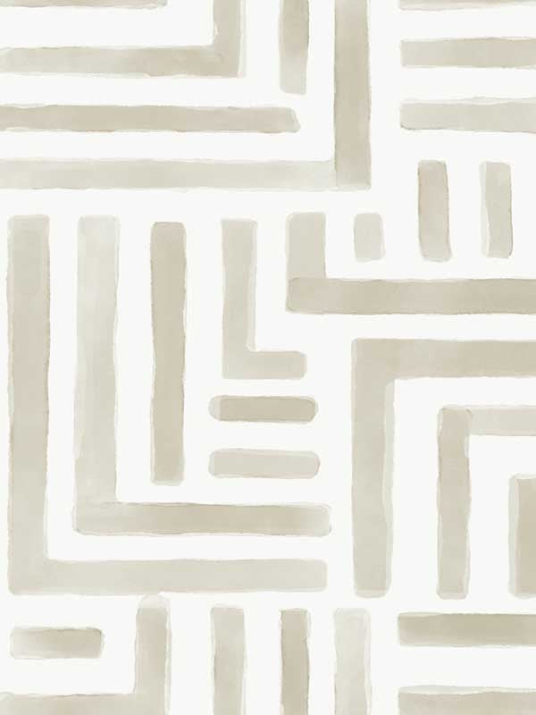 Painterly Labyrinth wallpaper in light neutral color - pattern number LM5362 - by York Designer Series in the Lemieux et Cie Signature collection
