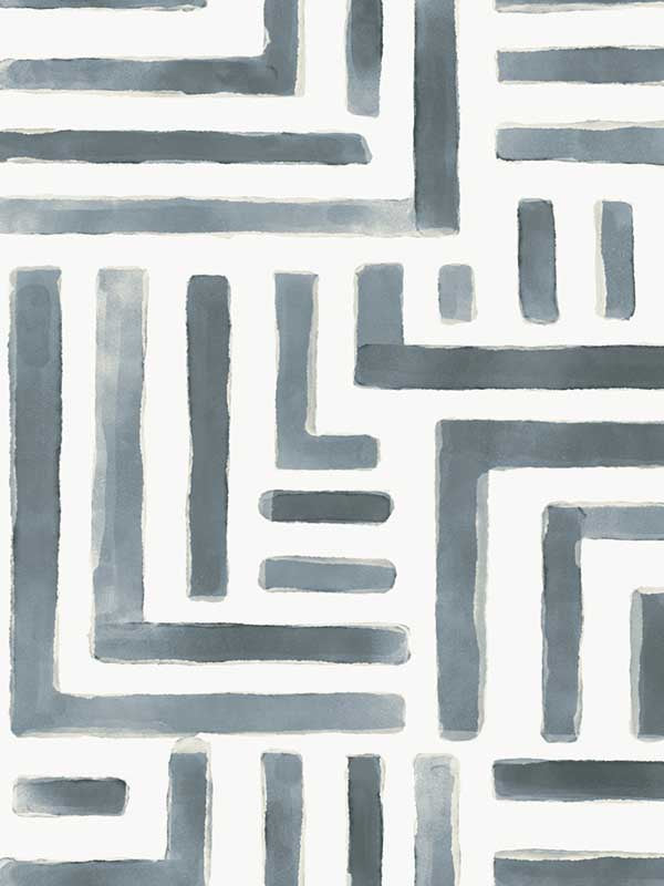 Painterly Labyrinth wallpaper in aqua color - pattern number LM5364 - by York Designer Series in the Lemieux et Cie Signature collection