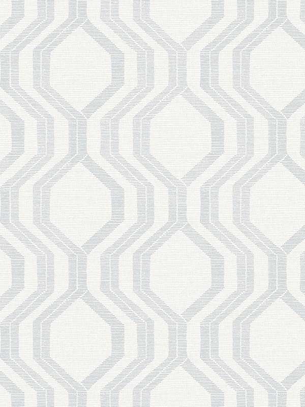 Burton Modern Ogee fabric in silver color - pattern number 4141-27104 - by A Street Prints in the Solace collection