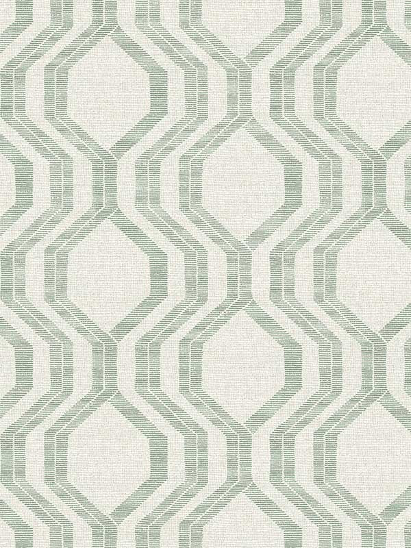 Burton Modern Ogee fabric in green color - pattern number 4141-27105 - by A Street Prints in the Solace collection