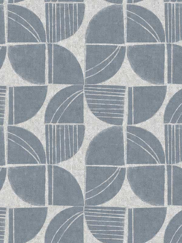 Baxter Semicircle Mosaic fabric in denim color - pattern number 4141-27112 - by A Street Prints in the Solace collection