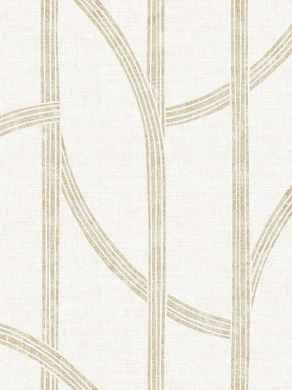 Harlow Curved Contours wallpaper in gold color - pattern number 4141-27139 - by A Street Prints in the Solace collection