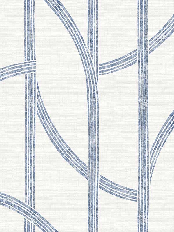 Harlow Curved Contours wallpaper in indigo color - pattern number 4141-27142 - by A Street Prints in the Solace collection