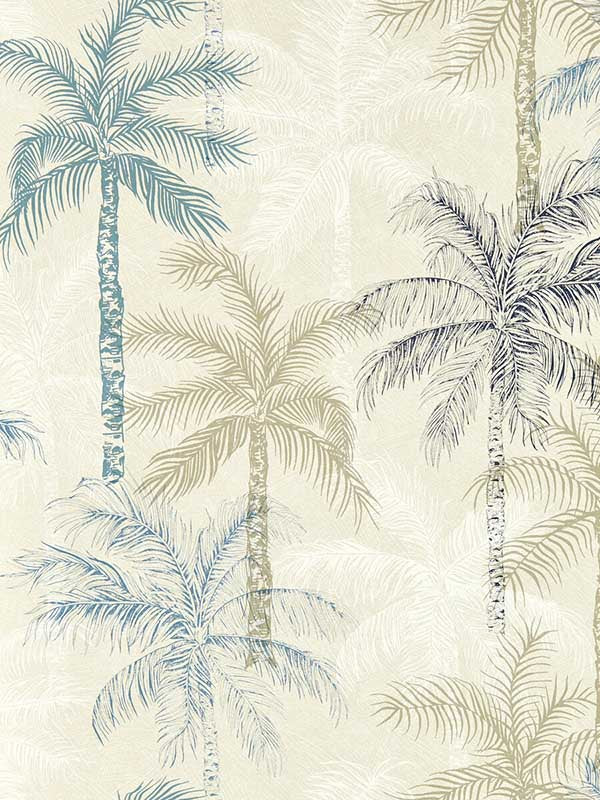 Palmyra fabric in denim color - pattern number W0189/01.CAC.0 - by Clarke and Clarke in the Breegan Jane Wallcoverings collection