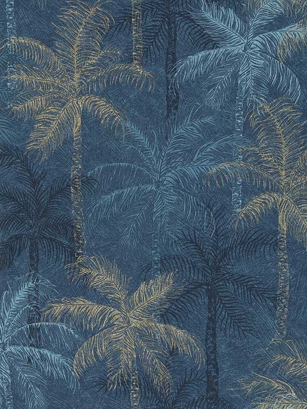 Palmyra fabric in midnight color - pattern number W0189/02.CAC.0 - by Clarke and Clarke in the Breegan Jane Wallcoverings collection