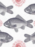Fish wallpaper in neutral grey pink color - pattern number WP20008 - by Mind the Gap in the Designer Collection I collection