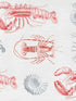 Lobster wallpaper in grey red blue color - pattern number WP20012 - by Mind the Gap in the Designer Collection I collection