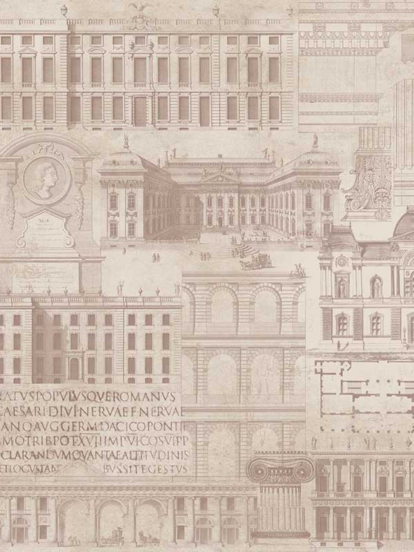 Vitruvius wallpaper in taupe brown sepia color - pattern number WP20028 - by Mind the Gap in the Designer Collection I collection