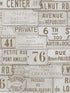 Vintage Signs fabric in taupe brown sepia color - pattern number WP20036 - by Mind the Gap in the Designer Collection I collection