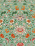 Chinese Floral fabric in green orange color - pattern number WP20053 - by Mind the Gap in the Designer Collection I collection