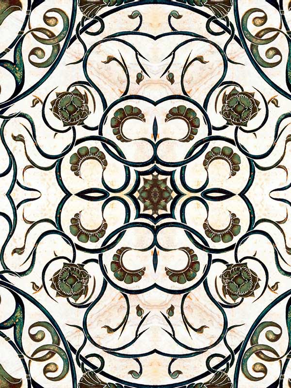 Organic Tile wallpaper in green color - pattern number WP20058 - by Mind the Gap in the Designer Collection I collection