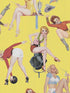 Pin Up Girls I fabric in yellow red color - pattern number WP20068 - by Mind the Gap in the Designer Collection I collection