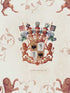 Heraldry fabric in black and white red color - pattern number WP20078 - by Mind the Gap in the Designer Collection I collection