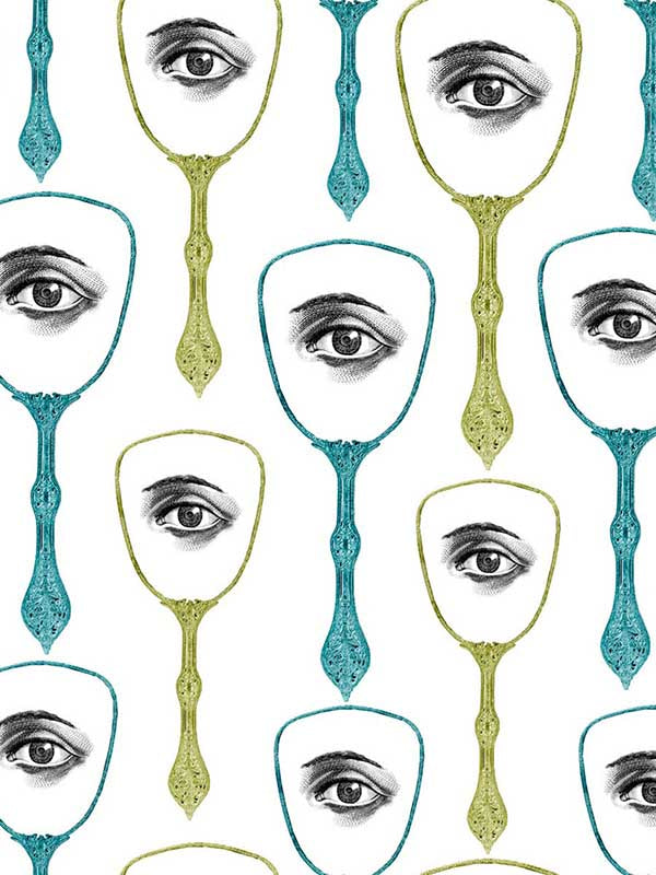 Mirrors Eye wallpaper in blue green yellow color - pattern number WP20081 - by Mind the Gap in the Designer Collection I collection