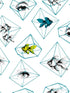 Fish Eye wallpaper in blue green yellow color - pattern number WP20083 - by Mind the Gap in the Designer Collection I collection