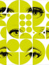 Eyes And Circles wallpaper in lime yellow color - pattern number WP20085 - by Mind the Gap in the Designer Collection I collection