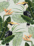 Birds Of Paradise wallpaper in green orange black and white color - pattern number WP20092 - by Mind the Gap in the Designer Collection I collection