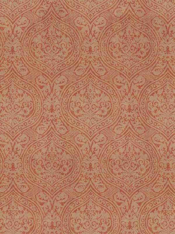 Damask wallpaper in brown sepia orange color - pattern number WP20095 - by Mind the Gap in the Designer Collection I collection