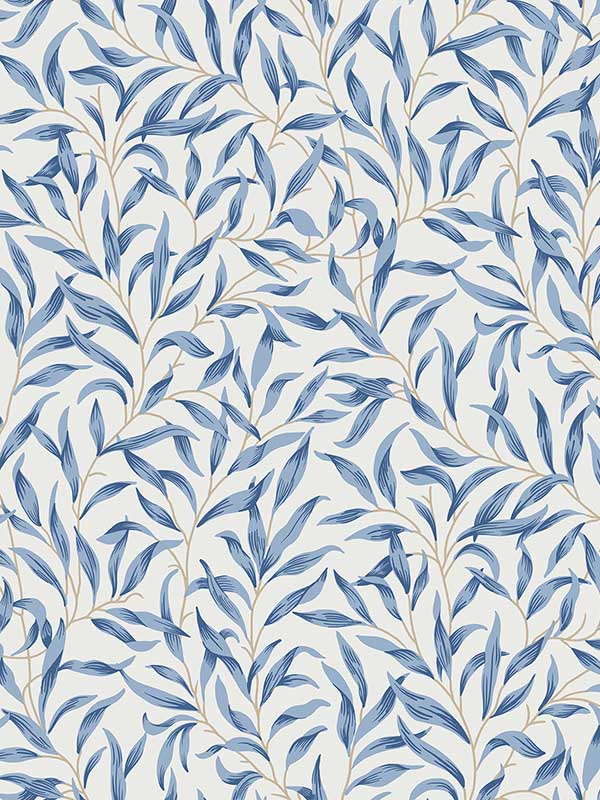 Willow Leaves wallpaper in blue lake color - pattern number ET13312 - by Seabrook in the Etten Gallerie Online collection