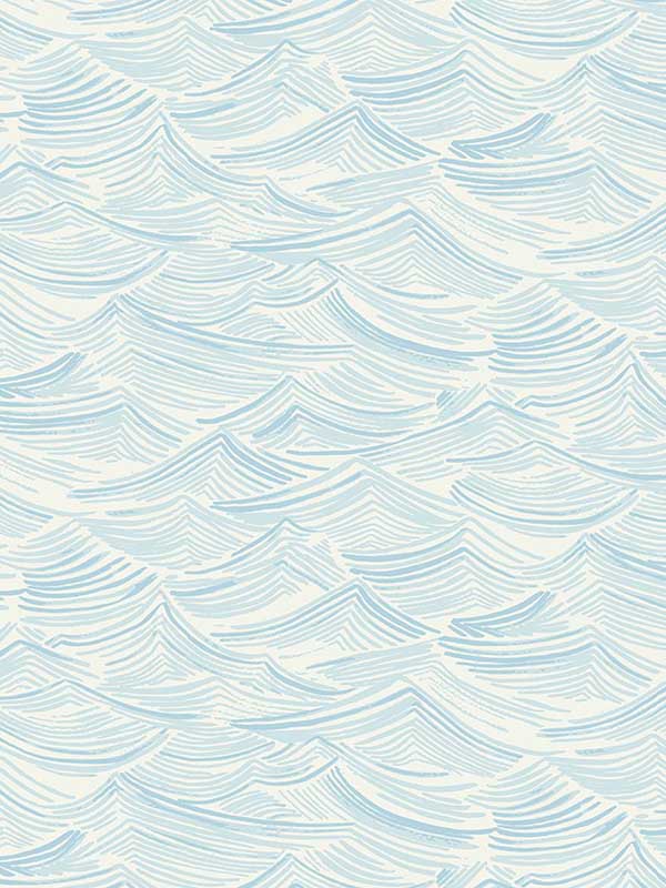 Seaside Waves wallpaper in blue oasis color - pattern number PR12802 - by Seabrook in the Seabrook Prepasted Wallpaper Assortment collection