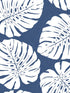 Monstera Leaf Peel and Stick fabric in blue color - pattern number HG10502 - by NextWall in the Peel and Stick Wallpaper by Harry and Grace 3 collection