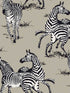 Playful Zebras Peel and Stick fabric in pavestone color - pattern number HG11110 - by NextWall in the Peel and Stick Wallpaper by Harry and Grace 3 collection