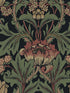 Primrose Floral Peel and Stick fabric in denim blue and auburn color - pattern number NW44401 - by NextWall in the Peel and Stick Wallpaper by Nextwall collection
