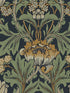 Primrose Floral Peel and Stick fabric in midnight blue and goldenrod color - pattern number NW44404 - by NextWall in the Peel and Stick Wallpaper by Nextwall collection
