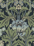 Primrose Floral Peel and Stick fabric in midnight blue and sage color - pattern number NW44412 - by NextWall in the Peel and Stick Wallpaper by Nextwall collection