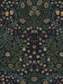 Victorian Garden Peel and Stick fabric in midnight blue and evergreen color - pattern number NW44522 - by NextWall in the Peel and Stick Wallpaper by Nextwall collection