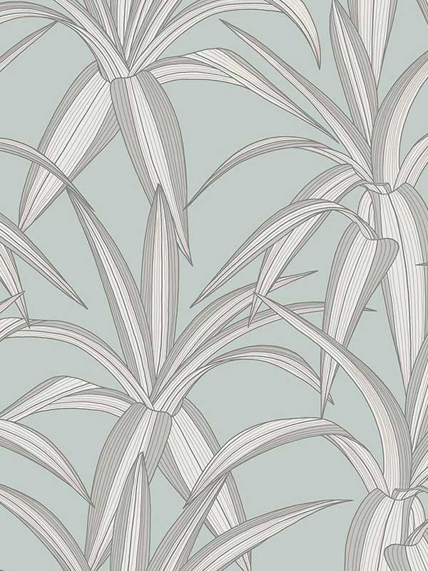 Tossed Cradle Plant Peel and Stick wallpaper in blue mist color - pattern number NW51702 - by NextWall in the Peel and Stick Wallpaper by Nextwall collection