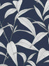 Pinstripe Leaf Trail Peel and Stick wallpaper in dark blue color - pattern number NW51802 - by NextWall in the Peel and Stick Wallpaper by Nextwall collection