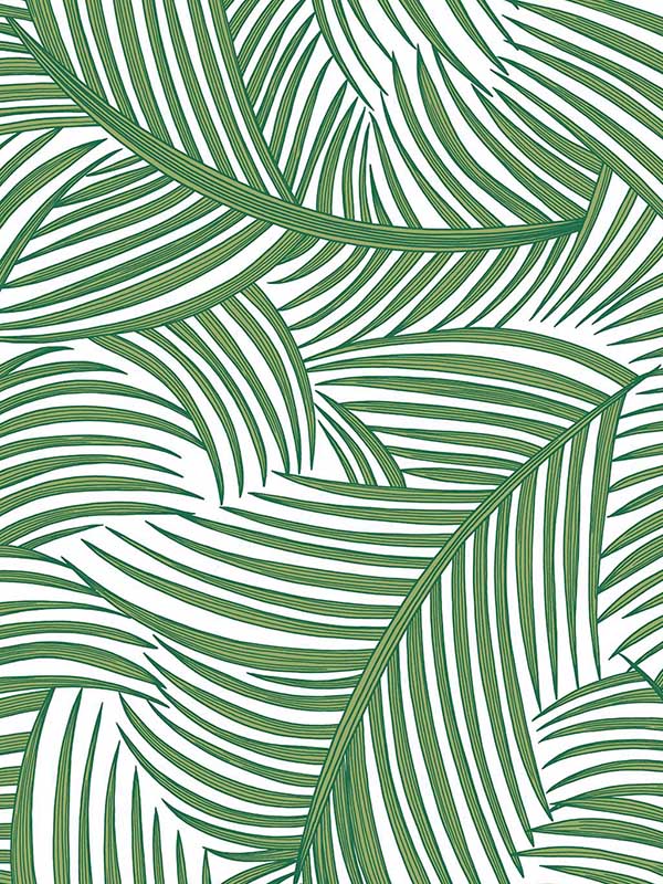 Tossed Palm Fronds Peel and Stick wallpaper in greenery color - pattern number NW51904 - by NextWall in the Peel and Stick Wallpaper by Nextwall collection