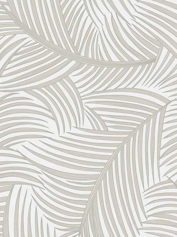 Tossed Palm Fronds Peel and Stick wallpaper in sea salt color - pattern number NW51907 - by NextWall in the Peel and Stick Wallpaper by Nextwall collection