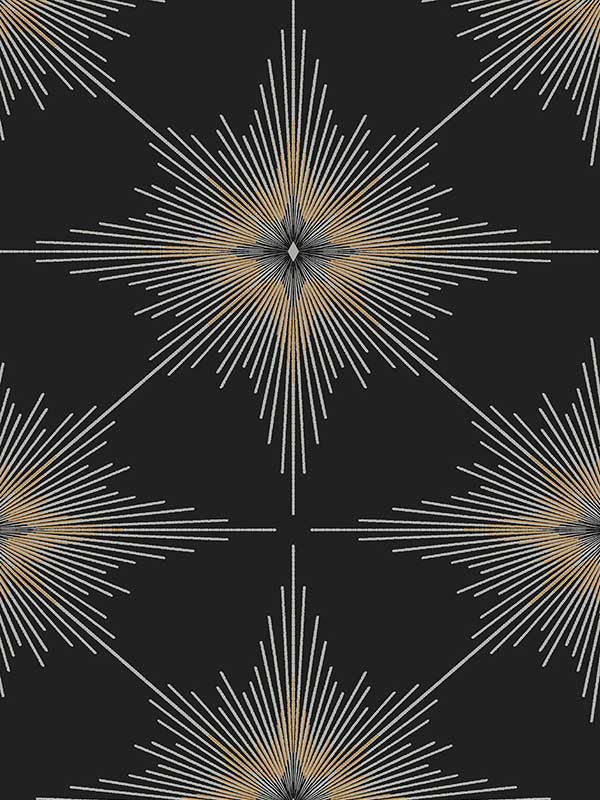 Stellar Geo Peel and Stick wallpaper in ebony color - pattern number NW53000 - by NextWall in the Peel and Stick Wallpaper by Nextwall collection
