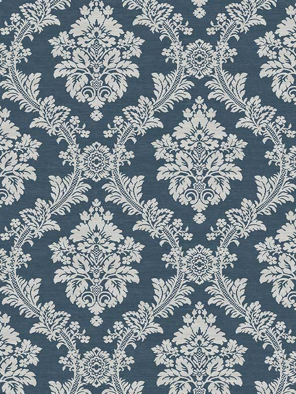 Seaside Damask Peel and Stick wallpaper in denim blue color - pattern number NW53602 - by NextWall in the Peel and Stick Wallpaper by Nextwall collection