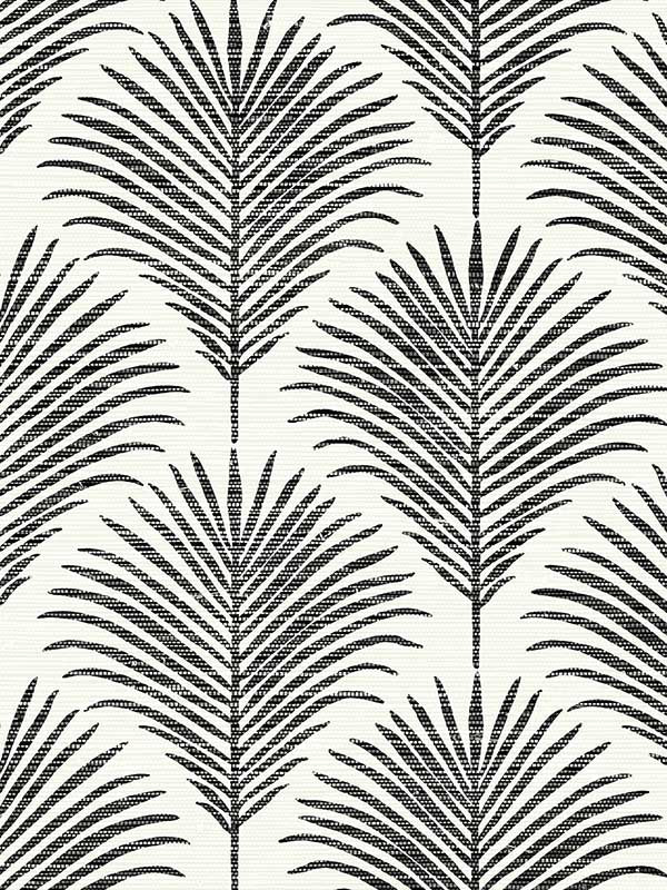 Grassland Palm Peel and Stick fabric in inkwell and off white color - pattern number NW53800 - by NextWall in the Peel and Stick Wallpaper by Nextwall collection