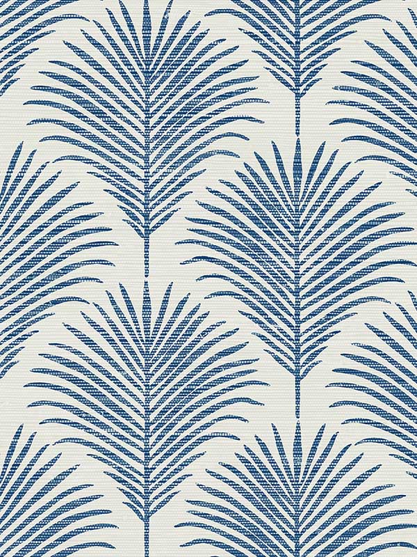 Grassland Palm Peel and Stick fabric in coastal blue color - pattern number NW53802 - by NextWall in the Peel and Stick Wallpaper by Nextwall collection