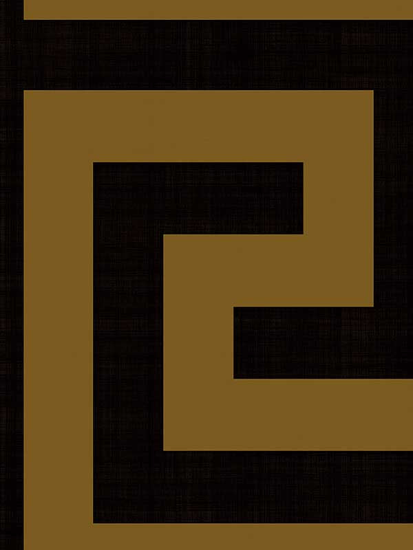 Maze Geo Peel and Stick wallpaper in ebony and gold color - pattern number NW55215 - by NextWall in the Peel and Stick Wallpaper by Nextwall collection