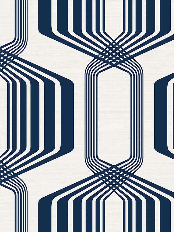 Striped Geo Peel and Stick wallpaper in blue sapphire color - pattern number NW55312 - by NextWall in the Peel and Stick Wallpaper by Nextwall collection