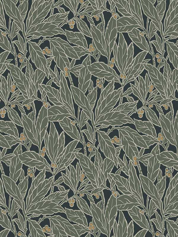 Berry and Leaf Peel and Stick wallpaper in rosemary color - pattern number NW56004 - by NextWall in the Peel and Stick Wallpaper by Nextwall collection