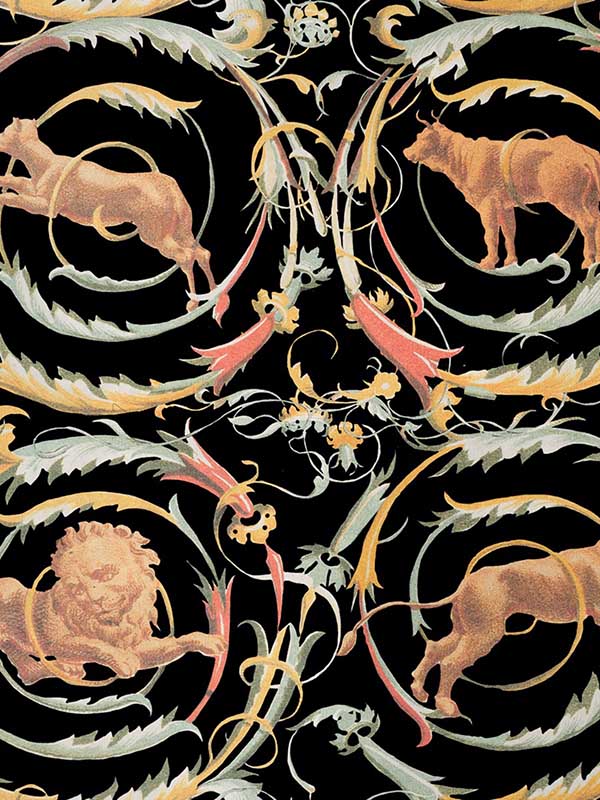 Fresce wallpaper in red yellow taupe antharcite color - pattern number WP20197 - by Mind the Gap in the Designer Collection II collection
