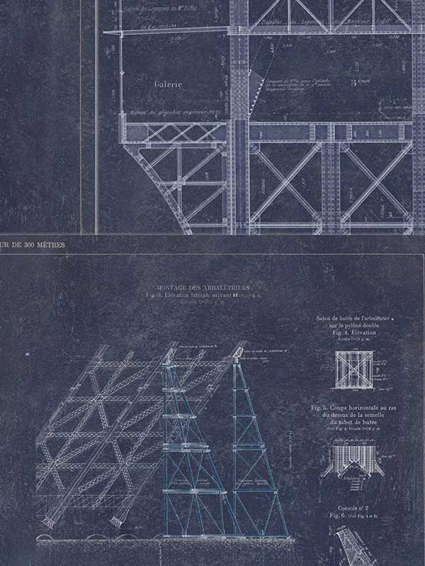 Grand Eiffel fabric in blue white color - pattern number WP20219 - by Mind the Gap in the Designer Collection II collection