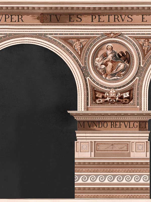 Basilique wallpaper in copper taupe black color - pattern number WP20221 - by Mind the Gap in the Designer Collection II collection