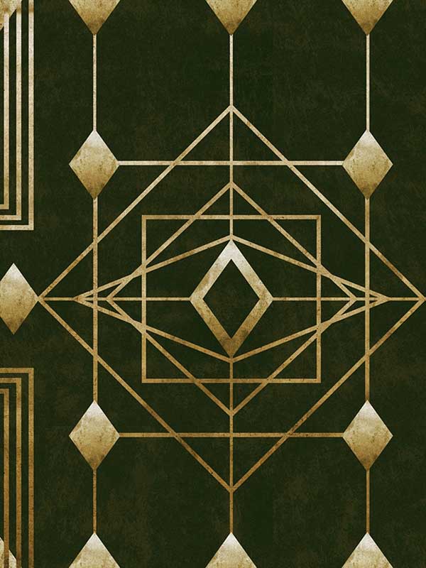 Gatsby wallpaper in gold black color - pattern number WP20225 - by Mind the Gap in the Designer Collection II collection