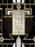 Glamour wallpaper in dark gold black white color - pattern number WP20226 - by Mind the Gap in the Designer Collection II collection